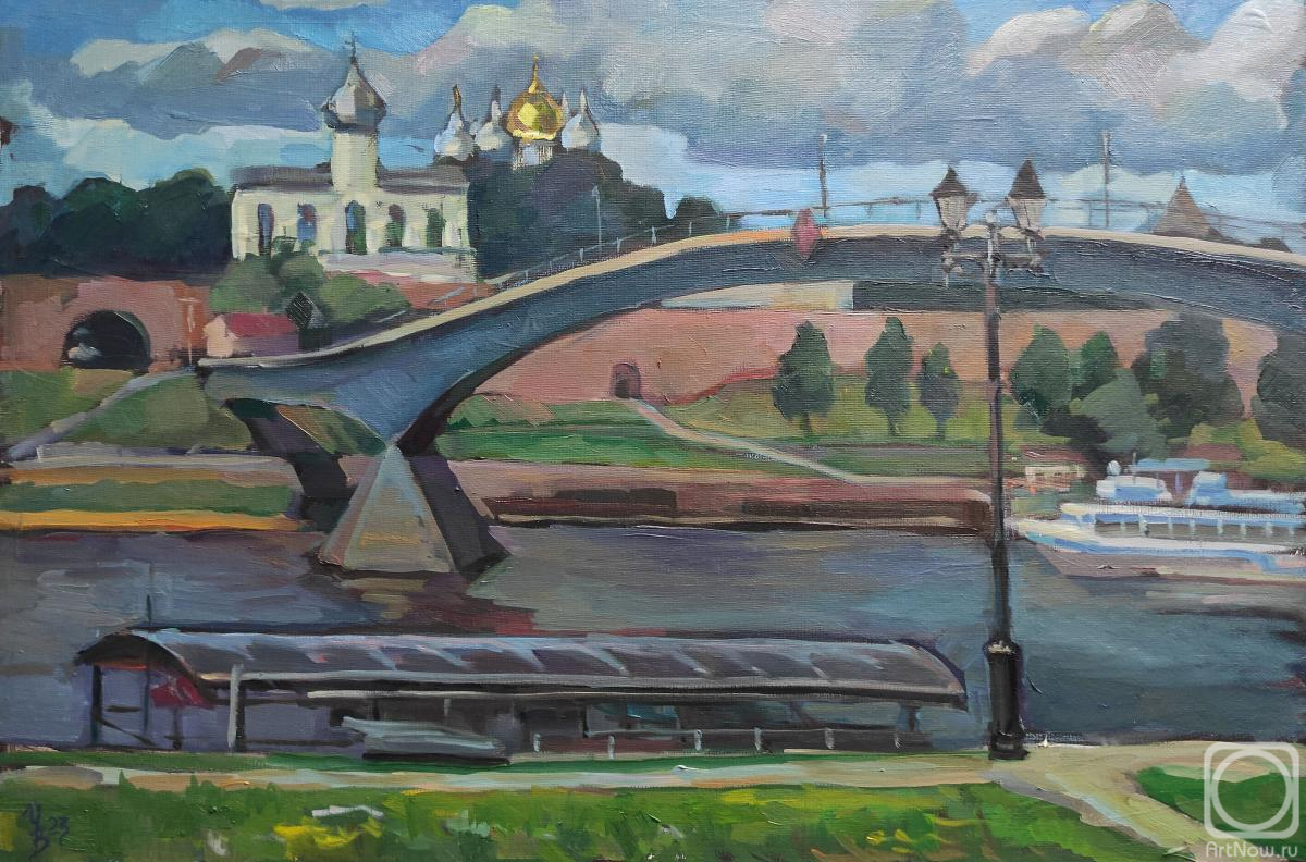 Картина маслом на холсте. Вольвак Инна. Великий Новгород. Горбатый мост
