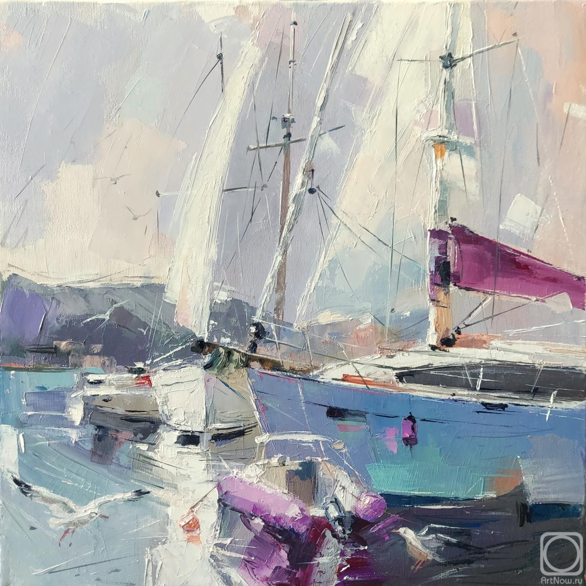 Картина маслом на холсте. Черезова Наталия. Утро в порту
