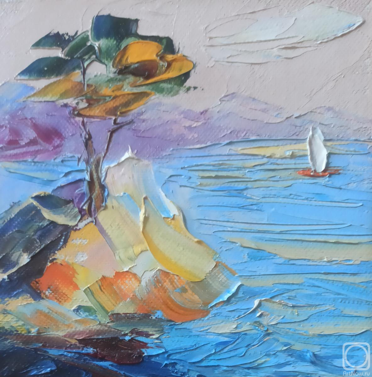 Картина маслом на холсте. Черных Василий. Белый парус