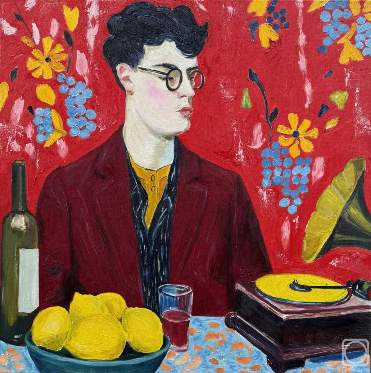 Картина маслом на холсте. Полищук Елена. Музыкальный вечер у Коли (наедине с собой)