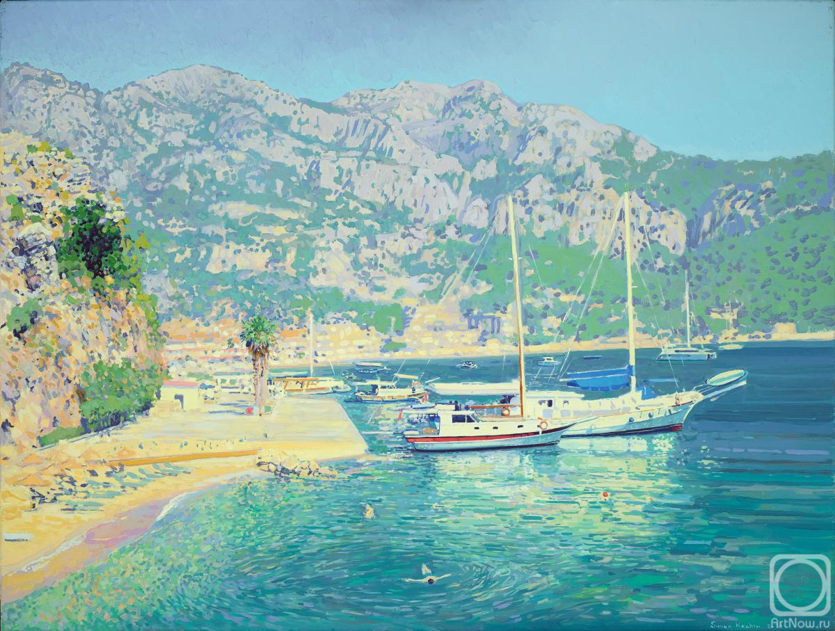 Картина маслом на холсте. Кожин Семён. Яхты в гавани Турунч Койю