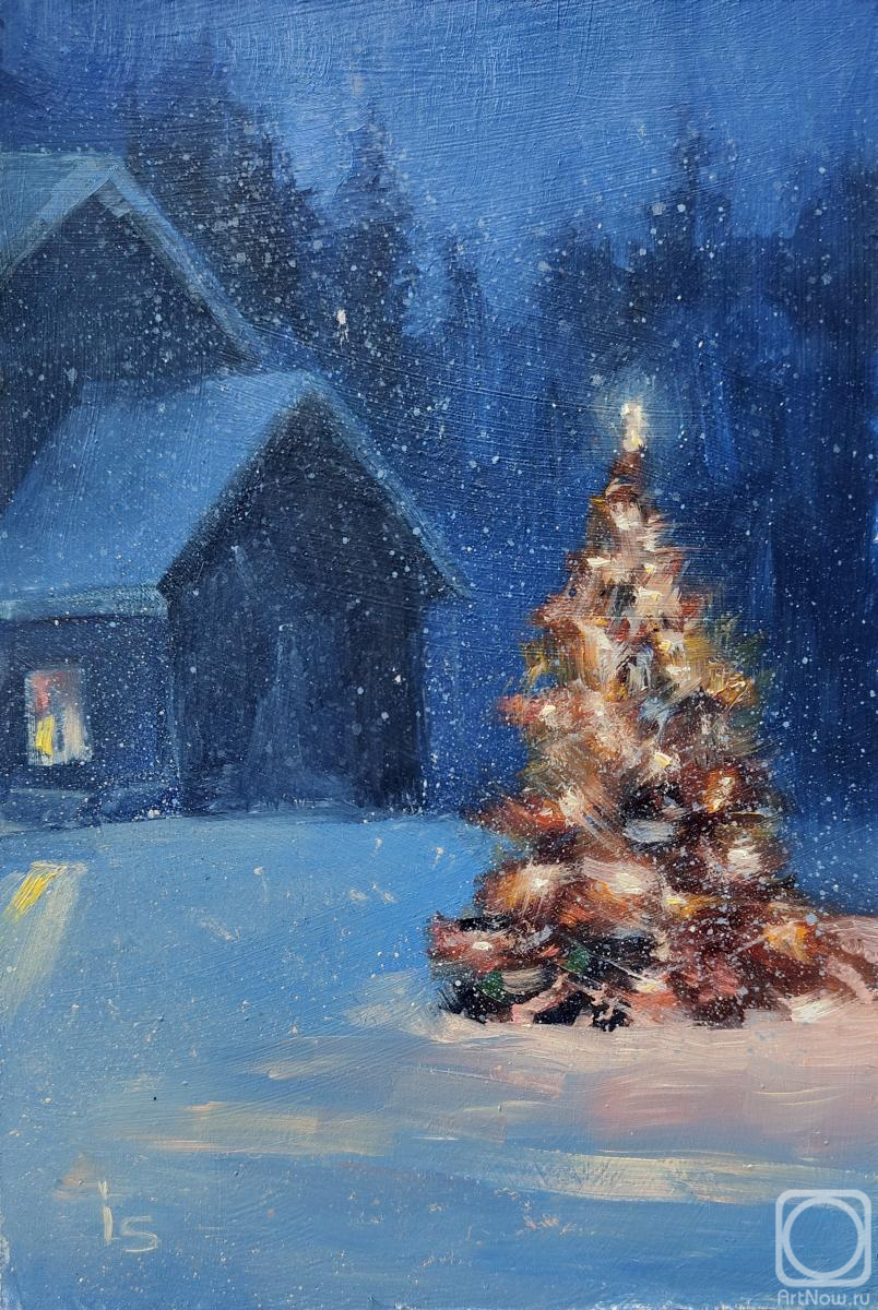Картина. Сергеева Ирина. Ёлочка на даче