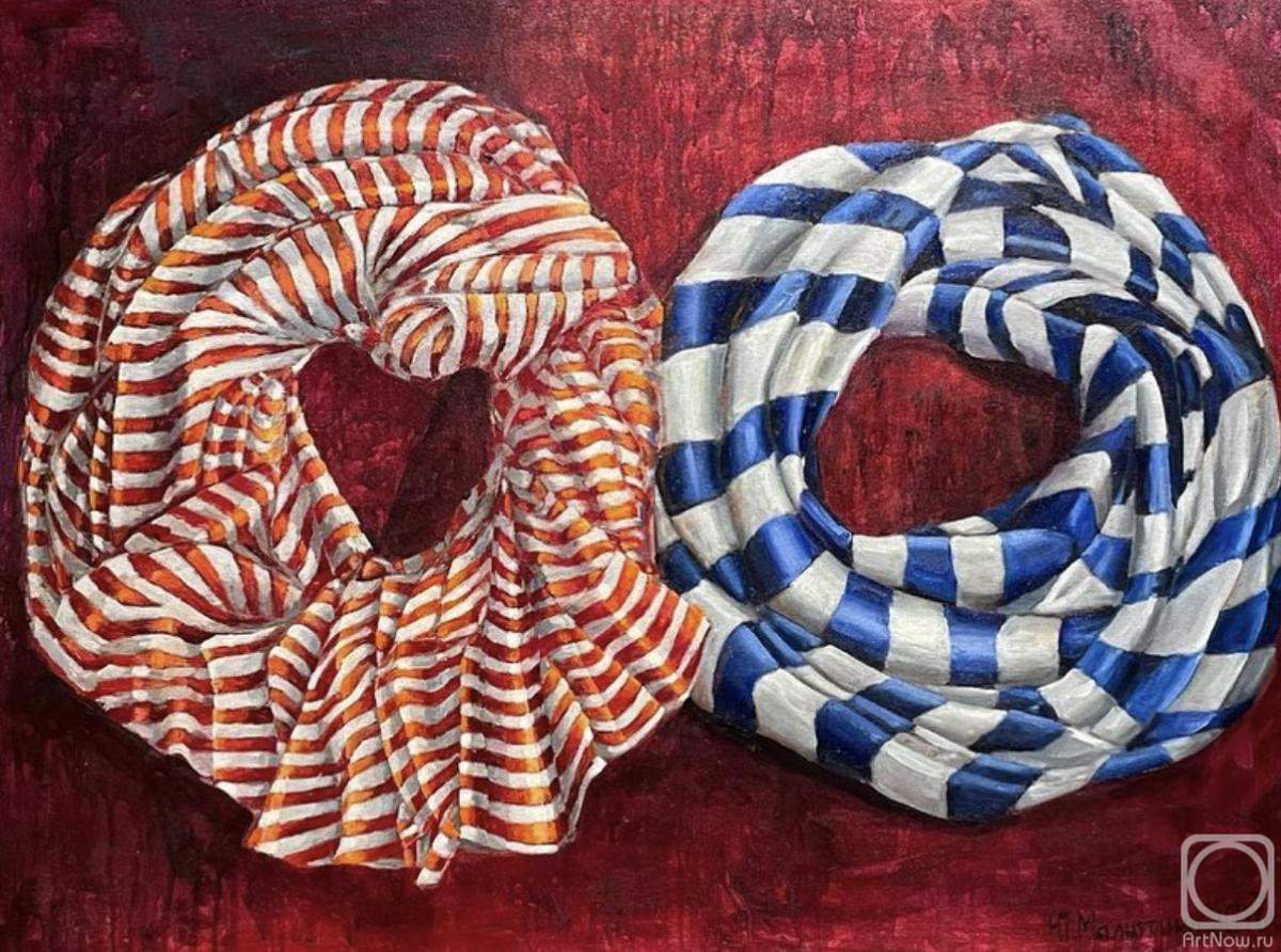 Картина маслом на холсте. Малютина Юлия. Шарфы