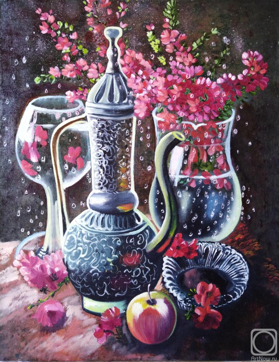 Mironova Margarita. Still life with pink flowers