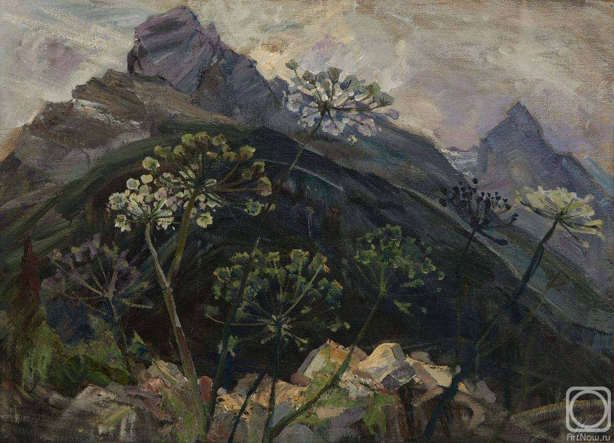 Картина маслом на холсте. Коваленко Ирина. Серебристый вечер в Домбае