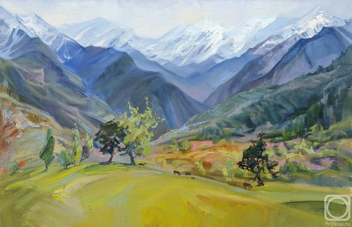 Картина маслом на холсте. Коваленко Ирина. Вольный ветер. Кавказ