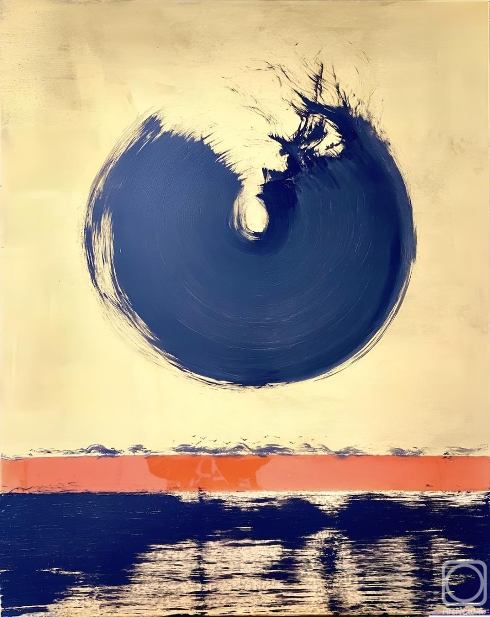 Lyubel Viktoriya. Meditation over water-abstract contemporary painting, gold, acrilic, epoxi resin