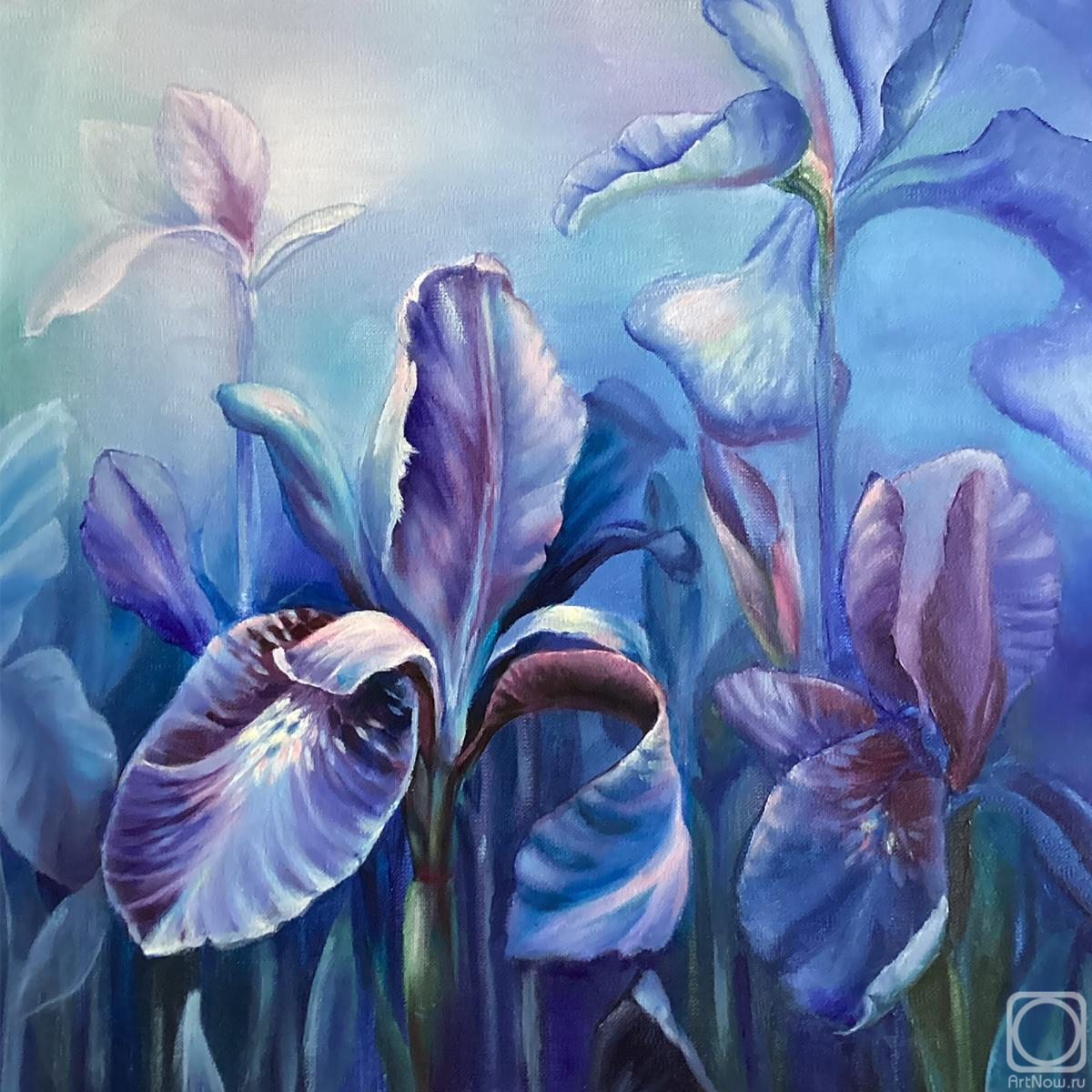 Картина маслом на холсте. Кречетова Наталья. Синие ирисы