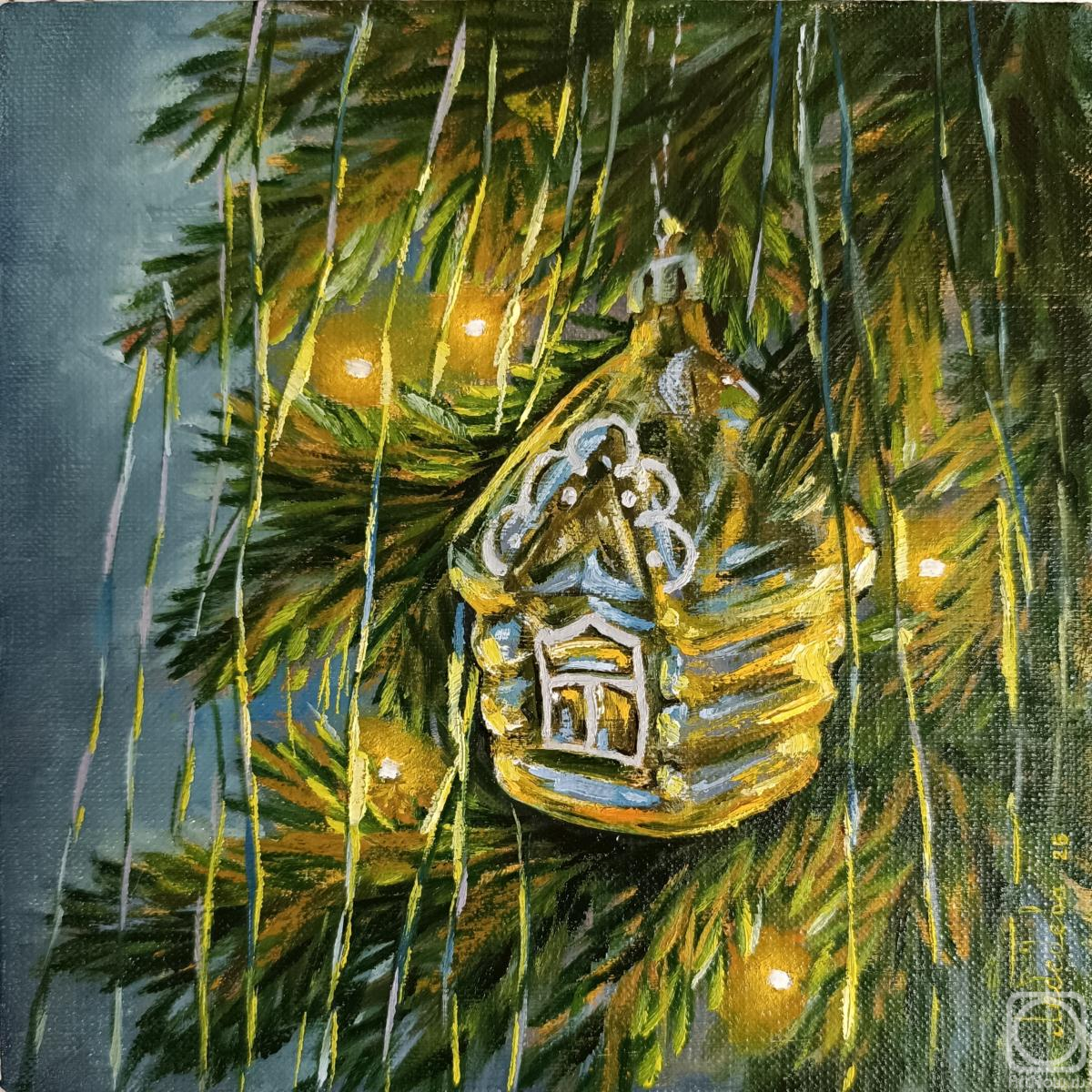 Картина маслом на холсте. Белякова Юлия. Новогодняя ночь