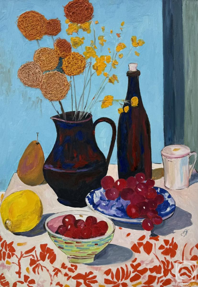 Картина маслом на холсте. Полищук Елена. Натюрморт с памятью лета