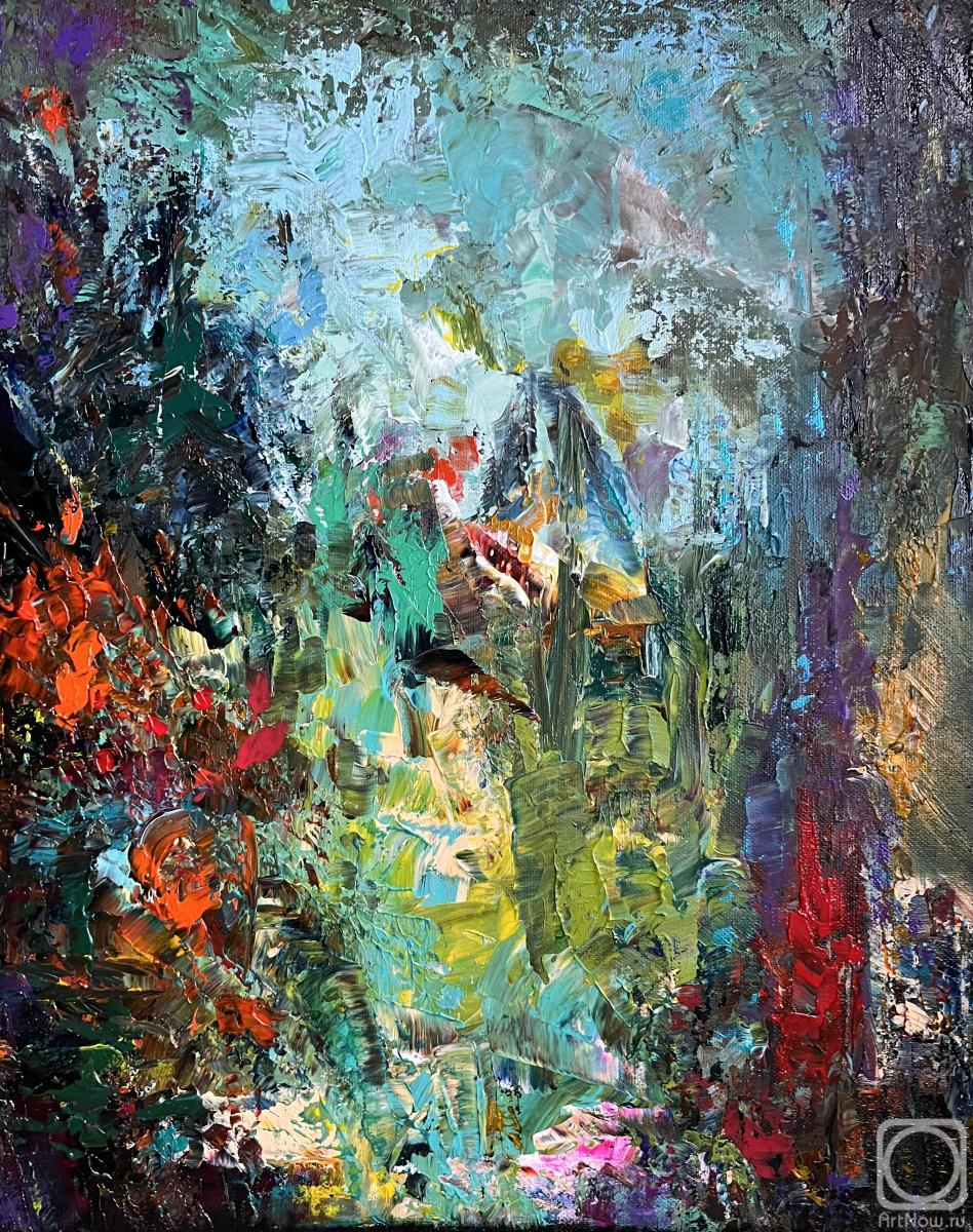 Картина. Зайцева Татьяна. Цветной поток сквозь чащу
