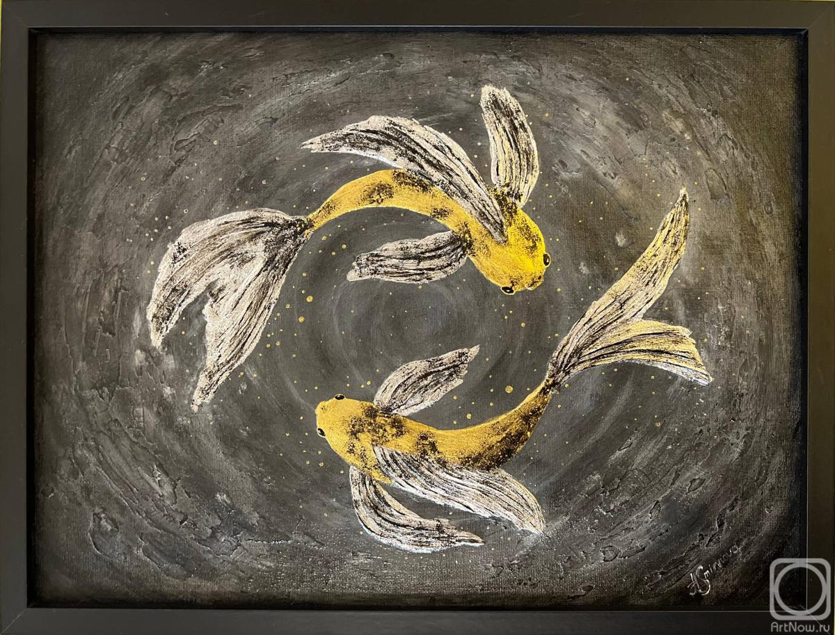 Картина. Смирнова Алина. Две рыбки во Вселенной