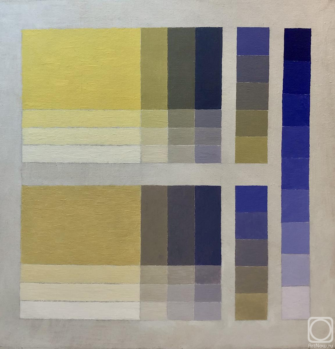 Картина. Юдаев-Рачей Юрий. Ступени : Неаполитанская жёлтая и Синий диоксазин