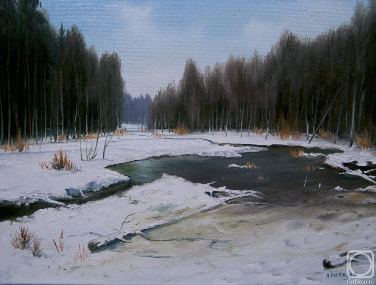 Картина маслом на холсте. Лактаев Роман. В конце зимы