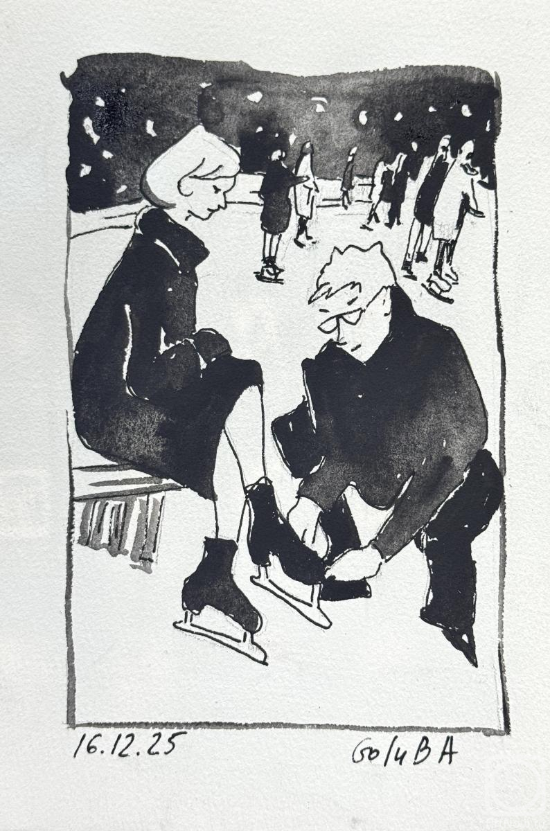 Картина. Голубь Анна. На катке