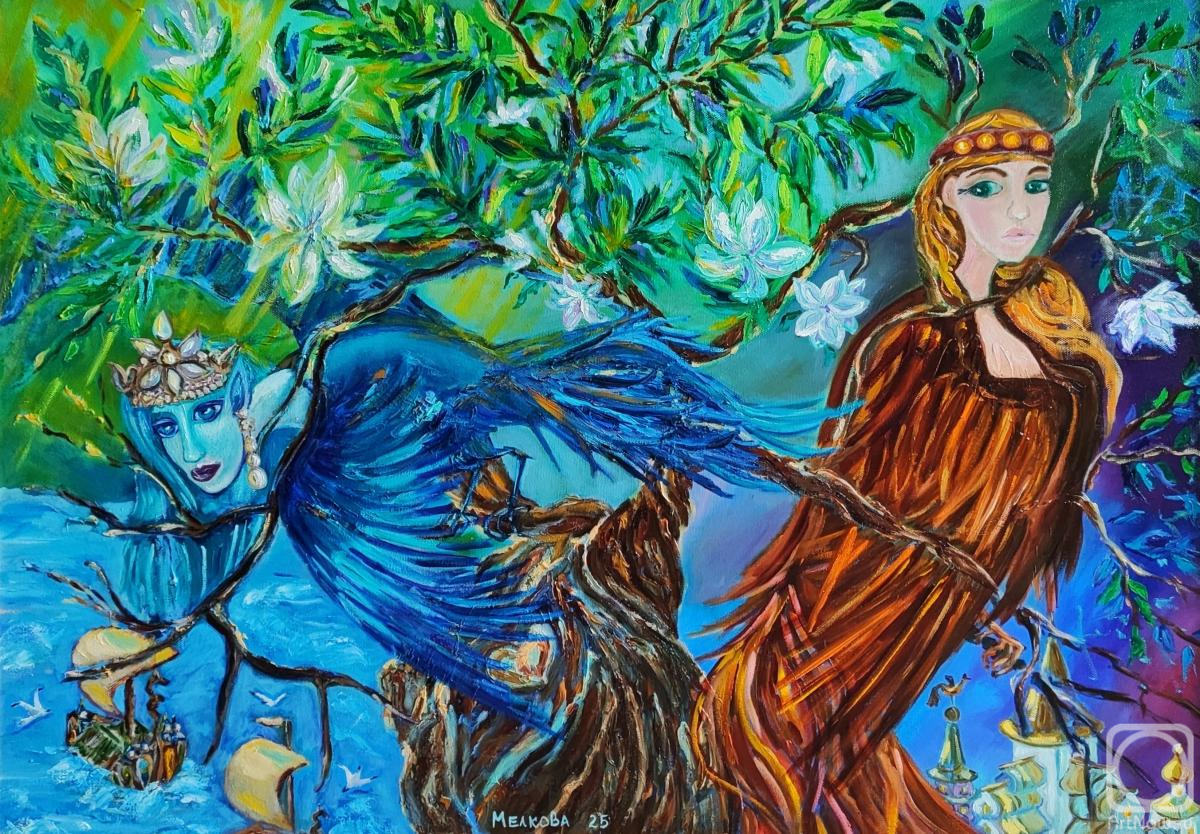 Картина маслом на холсте. Мелкова Мария. Райские птицы