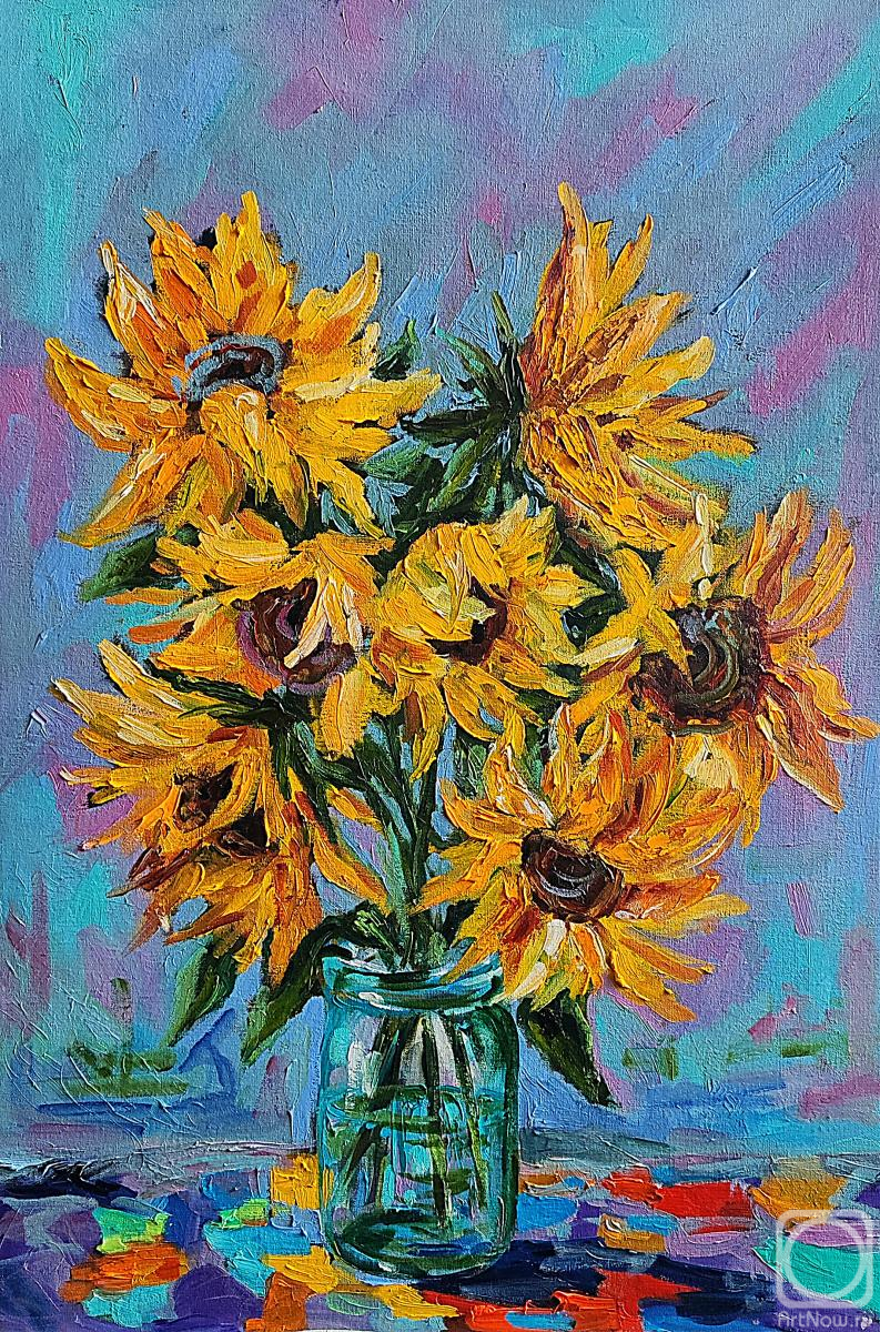 Картина маслом на холсте. Мелкова Мария. Солнечный букет