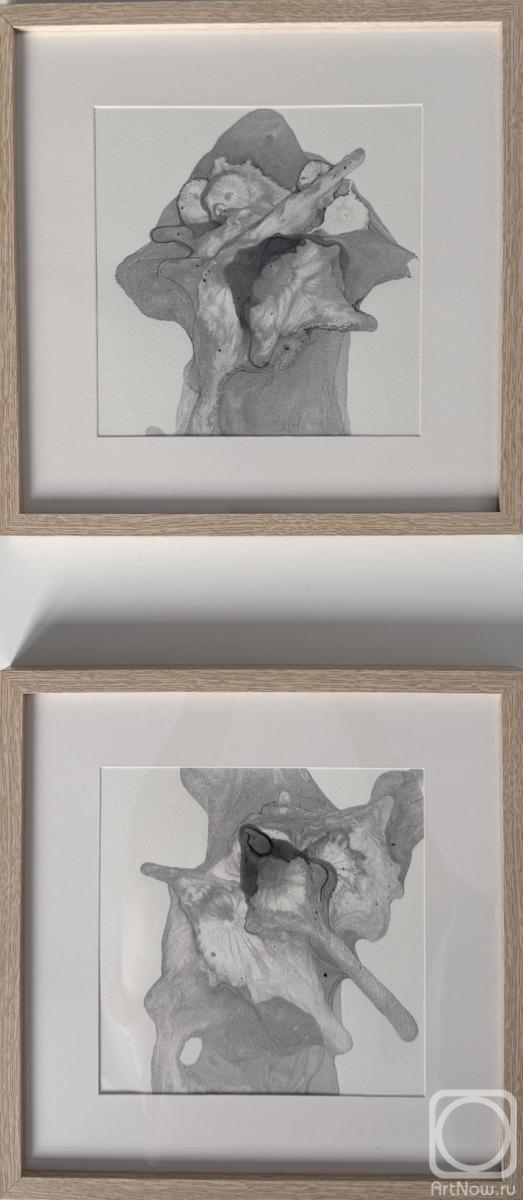 Картина. Марченко Виктория. Диптих black Flow