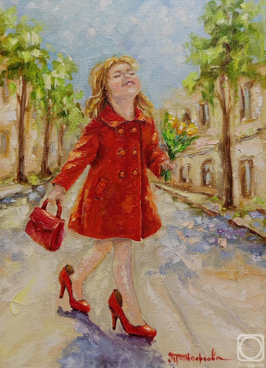 Картина маслом на холсте. Прокофьева Ирина. Красные туфли