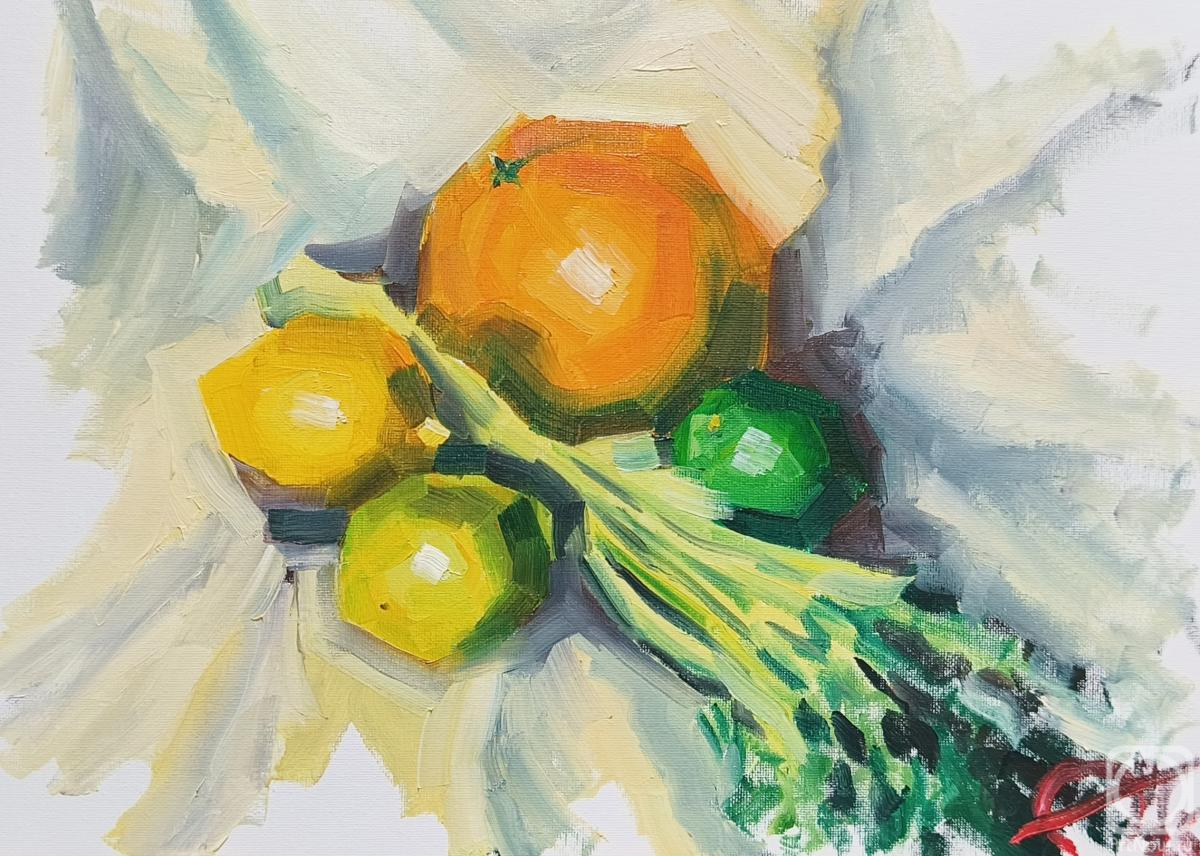 Картина маслом на холсте. Апарина Ольга. Цитрусовый восторг
