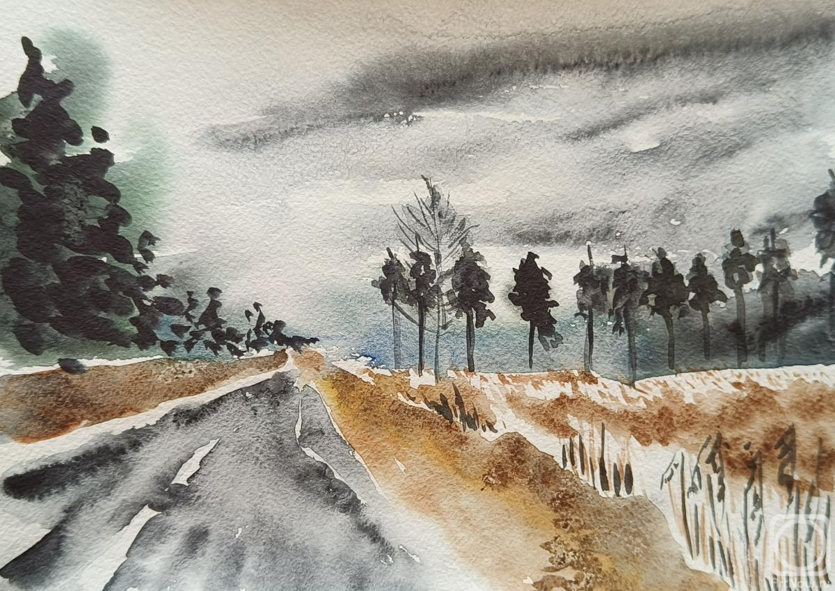 Картина. Апарина Ольга. Зимняя дорога