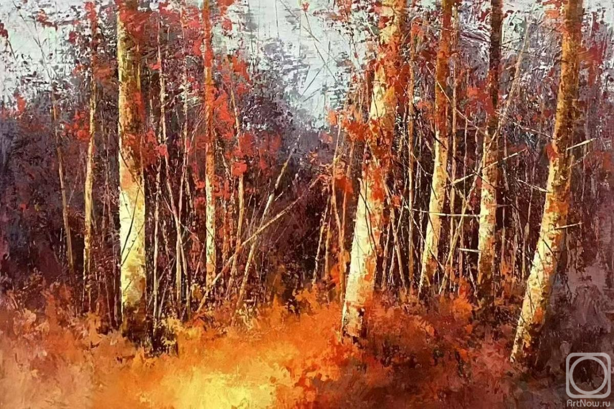 Картина маслом на холсте. Шарабарин Андрей. Бархатный октябрь. Осенний лес