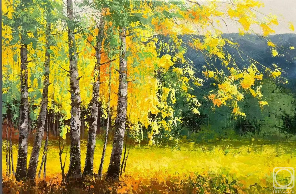 Картина маслом на холсте. Шарабарин Андрей. По лесам гуляет осень