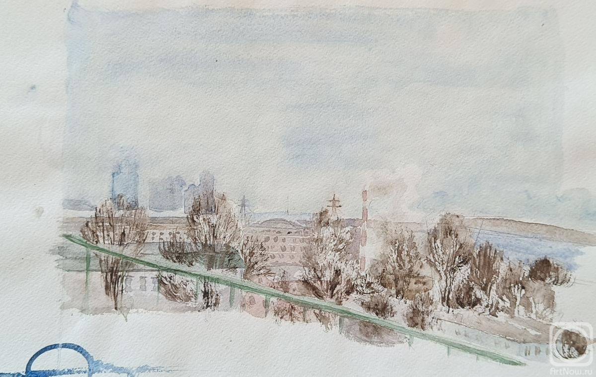 Картина. Апарина Ольга. Индустриальный район. Вид из высотки