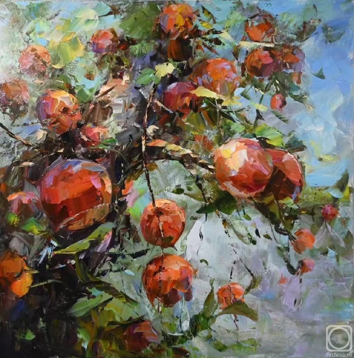 Картина маслом на холсте. Родригес Хосе. Муза для Ньютона. Яблоня