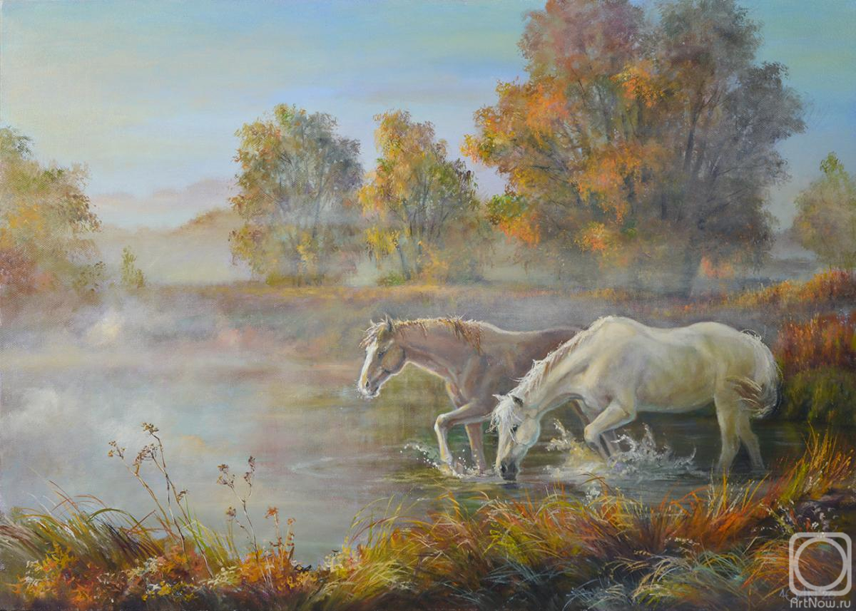 Картина маслом на холсте. Неприятель Юлия. Разгоняя туман