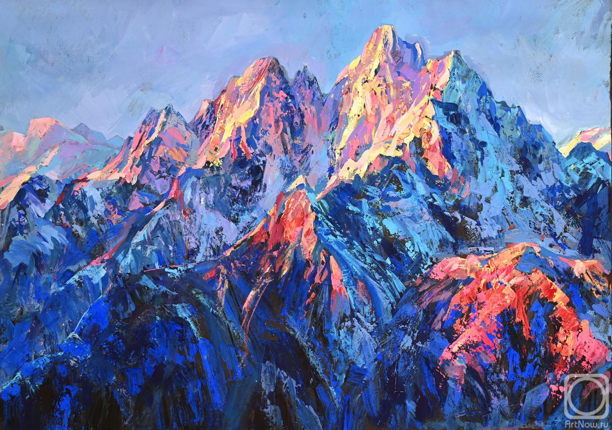 Картина. Савинова Роза. Рассвет в горах