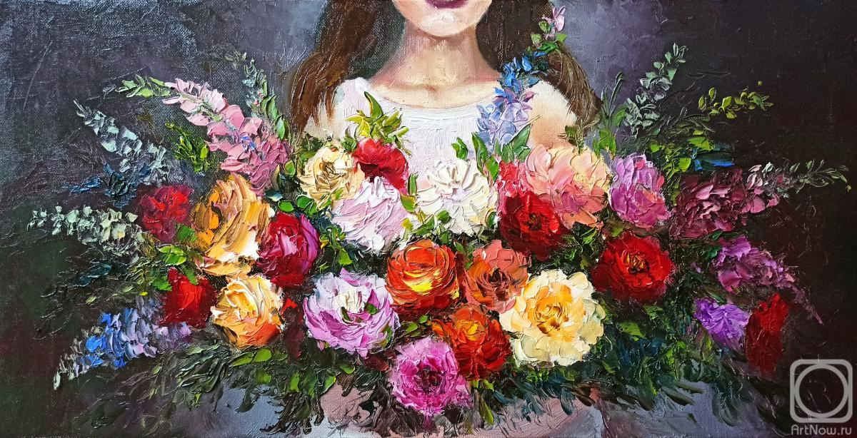 Картина маслом на холсте. Черных Василий. Дарите женщинам цветы