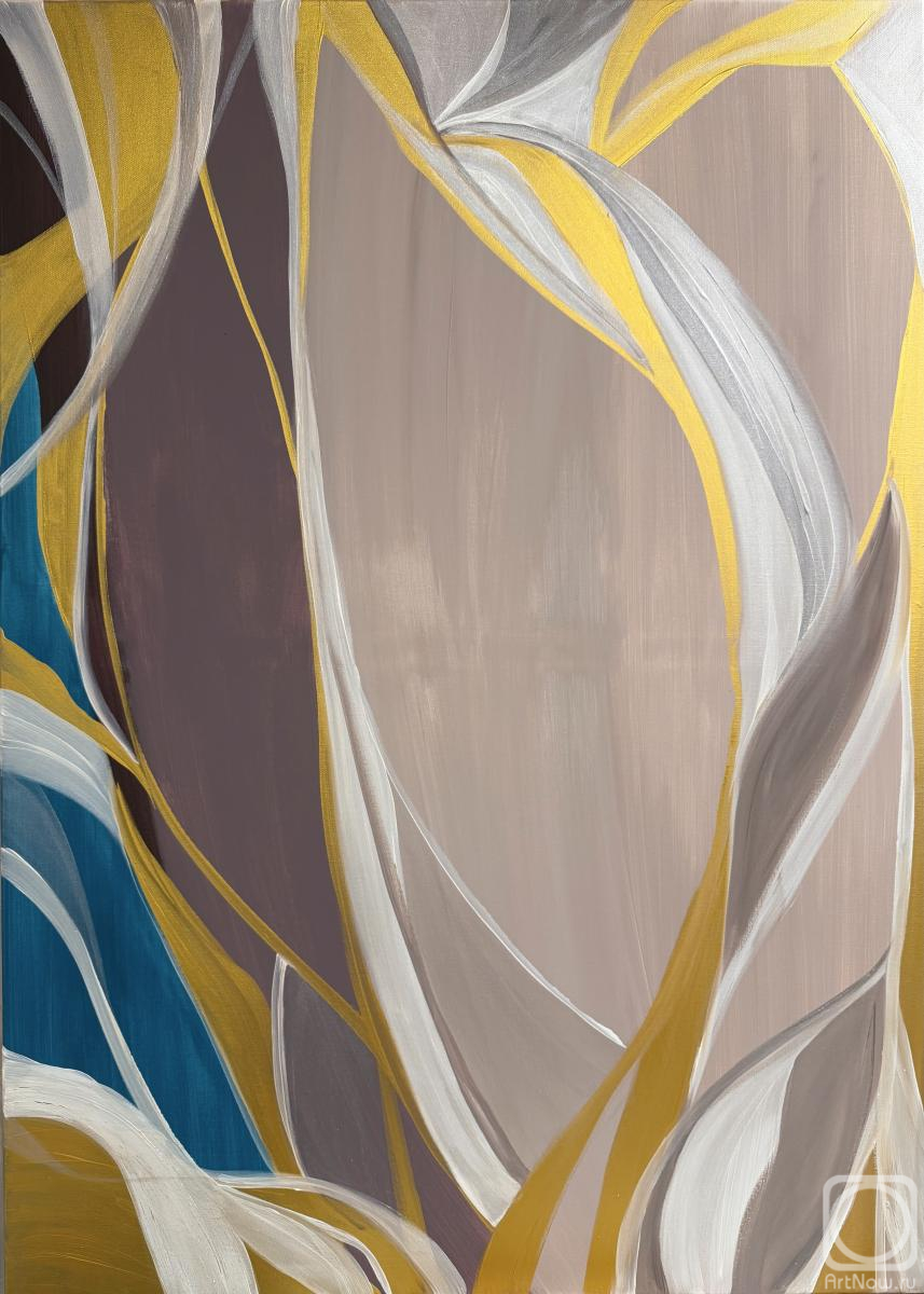 Картина. Скромова Марина. Бирюзовый с золотом Линии