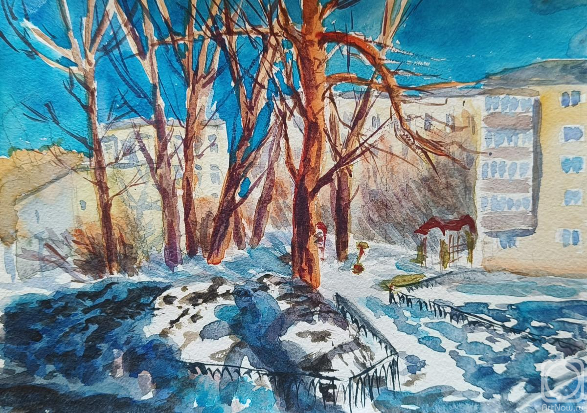 Картина. Апарина Ольга. Мартовский дворик