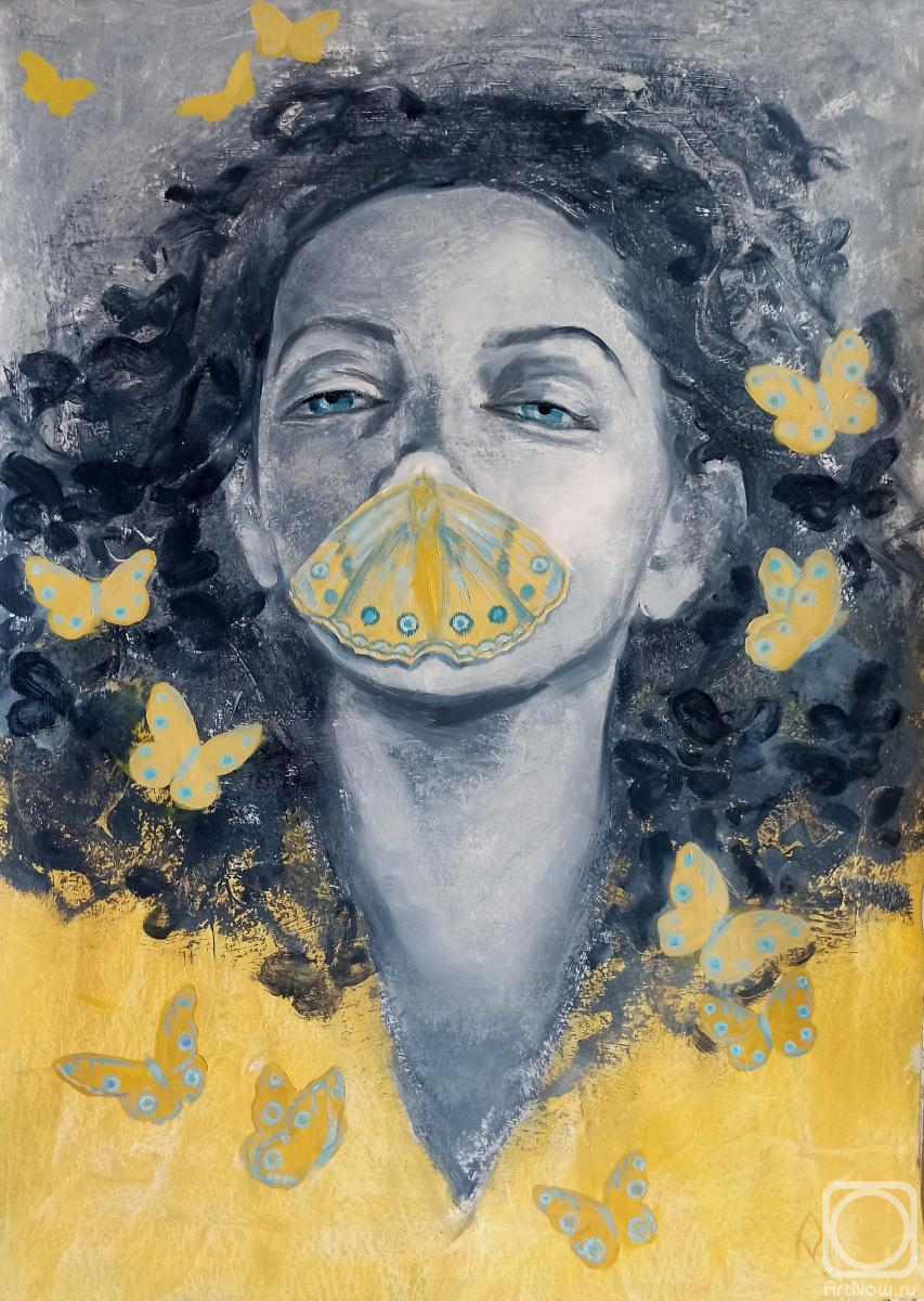 Картина. Мастеркова Алёна. Золотые бабочки