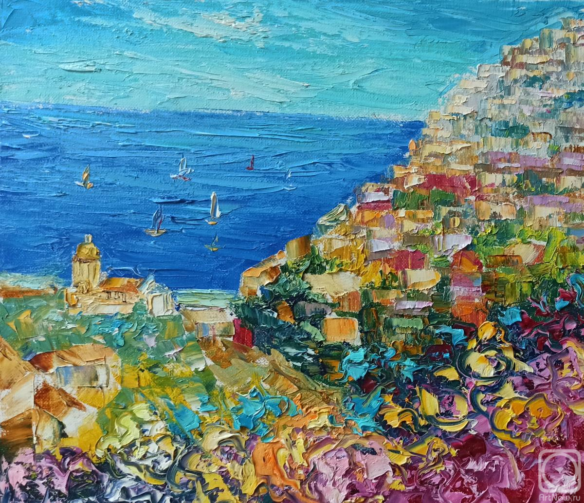 Картина маслом на холсте. Черных Василий. Приморский городок