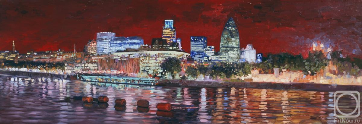 Картина маслом на холсте. Кожин Семён. Вид на Сити с Темзы