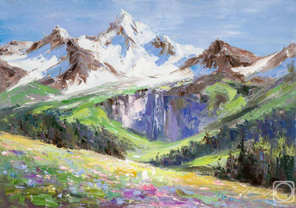 Картина маслом на холсте. Влодарчик Анджей. Бессмертная красота. Горы