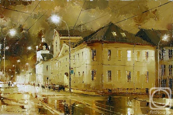 Gappasov Ramil. Rozhdestvenka Street. From "Night Moscow" series