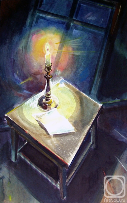 Chistyakov Yuri. A candle glowed on the table