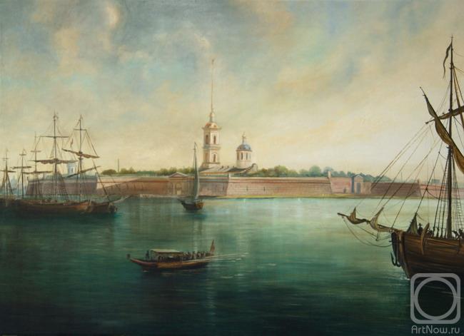 Kulikov Vladimir. View of the Neva and the Peter and Paul Fortress