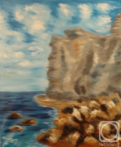 Картина маслом на холсте. Луканева Лариса. Одинокая скала