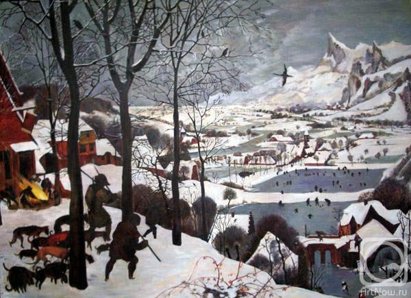 Sushkova Olga. Hunters in the snow. Pieter Bruegel (copy)