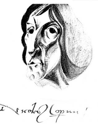 N. Kopernik. Sculptural sketch