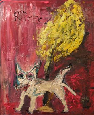 kats and yellow tree. Perez Ruslan