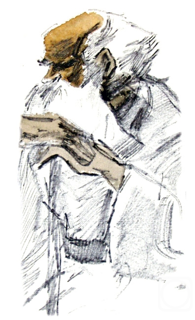 Chistyakov Yuri. A sketch for the portrait of L.Tolstoy
