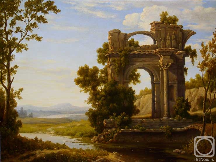 Potas Oleg. Landscape with ruins 2