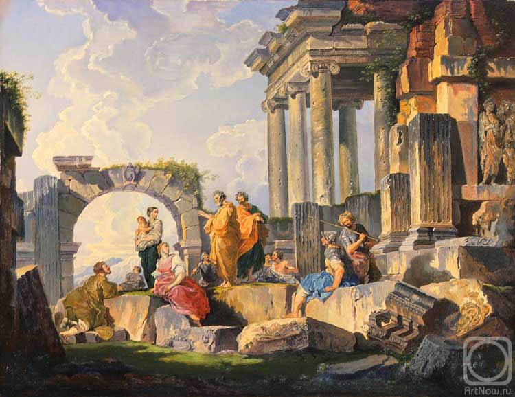 Sokolov Yuriy. Giovanni Paolo Pannini. "The Sermon of the Apostle Paul in ruins". 1744