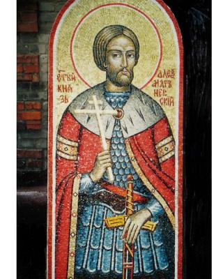 Byzantine mosaic Sv. kn. Alexander Nevskiy