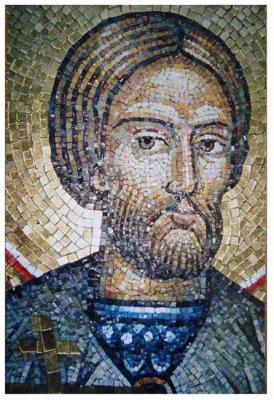 Byzantine mosaic Sv. kn. Alexander Nevskiy, fragment